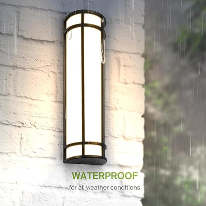 ASD LED 24" Half Cylinder Wall Light, Outdoor Patio Sconce | 3CCT, Stainless Steel, Waterproof, Energy Star, ETL Listed | 24W 1970LM 3000-5000K 100-277V | Exterior Lighting | Dark Bronze, 4 Pack