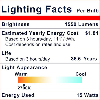 Explux Commercial-Grade LED PAR38, 150W Equivalent, 1550 Lumens, 40000 Hours, Classic Full Glass Flood Light Bulbs, Dimmable, Waterproof & Anti-Ageing, Soft White 2700K, 4-Pack