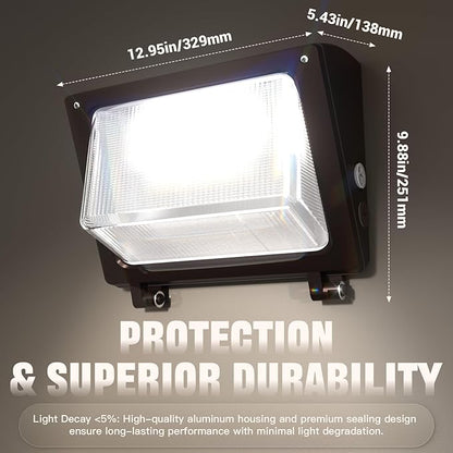 LED Wall Pack Light 120W/96W/72W with Dusk to Dawn Photocell,18000LM 1000W HPS/HID Equiv.,6000K/5000K/4000K Daylight Outdoor Security Lighting, Commercial Wall Mount Lights for Warehouse,Yard - 4Pack