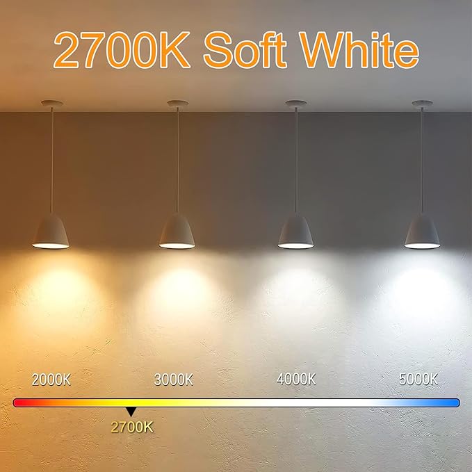 5 Inch Edison Bulb, 2700K Soft White E26 Led Bulb 6W Dimmable, 800LM T10/T9 Clear Glass Tubular Light Bulbs, AC 120V Equal 80 Watt Bulbs for Chandelier Pendant Wall Light - 6Pack