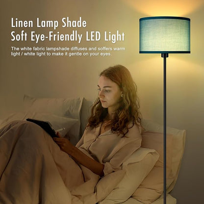 Floor Lamp, Standing Lamp, Modern Floor Lamps with Green Lampshades, Foot Switch, 59" Tall, Bright Pole Lamps for Living Room, Bedroom, Office, Nightstand, Kids' Gift, Green Lamp (Without Bulb)