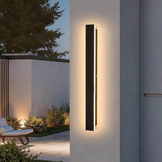 Modern Outdoor Wall Lights 31.5" LED 3000K Outdoor Wall Light for House Exterior Wall Garage Entrance Lighting Fixtures IP65 Waterproof Long Strip Wall Sconces for Doorway Patio Passage