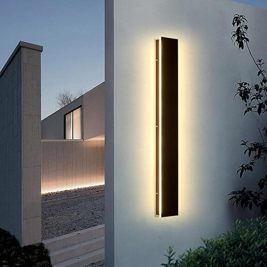 39.3in Modern Outdoor Wall Light for House, Black Upgraded 4.72in Wide 3000K Waterproof IP65 Porch Lights Wall Sconce,Long LED Linear Outside Exterior Lighting Fixtures for Garage,Front Door