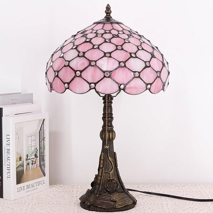 Table Lamp Base Replacement Only, Wide 6 Height 19 Inch, Fit for 8, 10, 12 Inch Tiffany Style Stained Glass Lampshade, Dark Bronze Finish,Resin, Push Switch On Cord(E (W6H19 Inch))