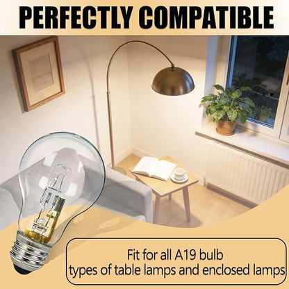 8Pcs 043168787963 78796 Halogen Light Bulbs丨43W 120V Clear Dimmable Bulbs for A19 Type E26 Base丨Suitable for Table Lamps