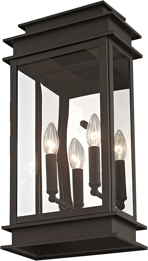 Livex Lighting 2018-07 Princeton Outdoor Wall Lantern,Bronze,19" x 8.3" x 12.2"