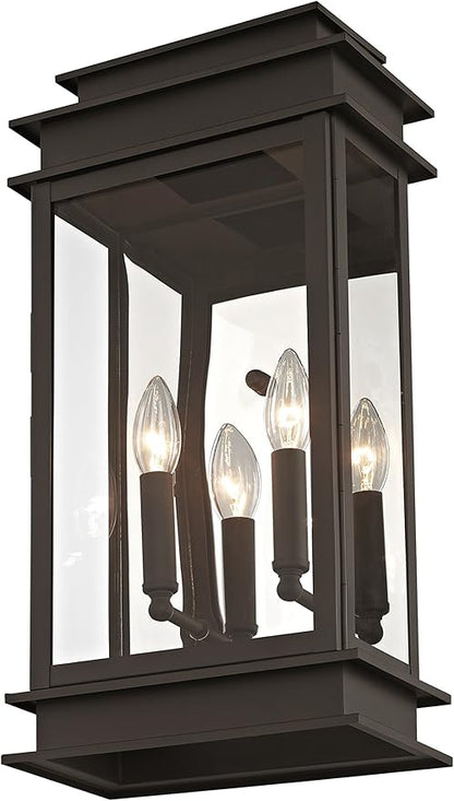 Livex Lighting 2018-07 Princeton Outdoor Wall Lantern,Bronze,19" x 8.3" x 12.2"