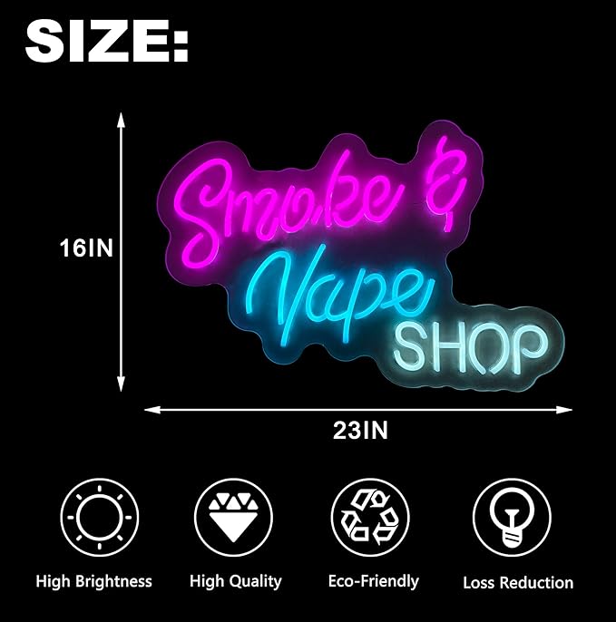 Neon Signs for Wall Decor Smoke Vape Shop Sign Neon Led Handmade LED Neon Tubing Signs