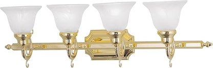 Livex Lighting 1284-02 French Regency 4-Light Bath Light, Polished Brass