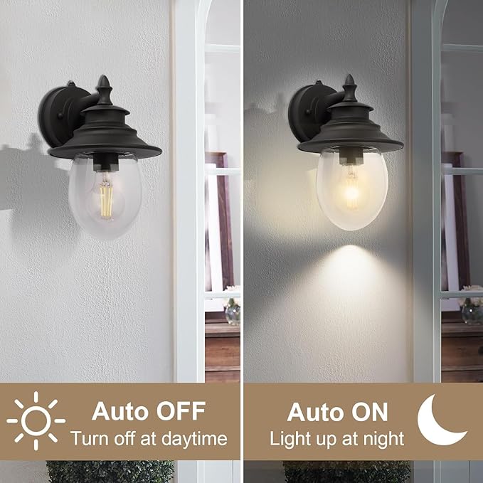 Kalium Outdoor Porch Light Fixtures, Upgrade Sconce Lighting Exterior Wall Sconce Decor for Front Door House