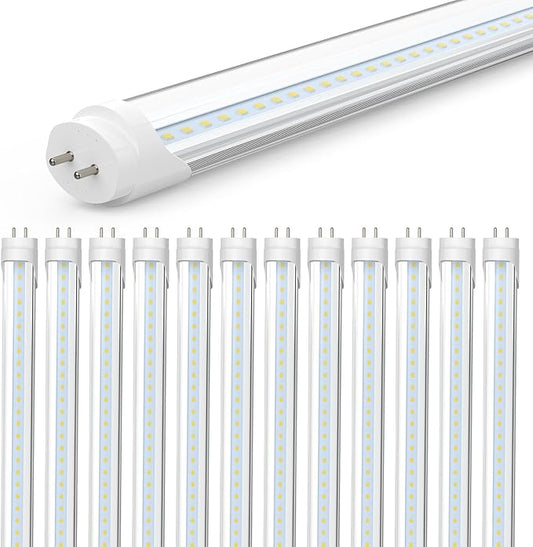 Romwish 4FT T8 LED Tube Light, Type A+B, 18W(=40W), 5000K Daylight, 2400LM, Plug & Play or Ballast Bypass, Single/Double End Powered, T8/T10/T12 Fluorescent Replacement, 48 Inch, 12 Pack, ETL
