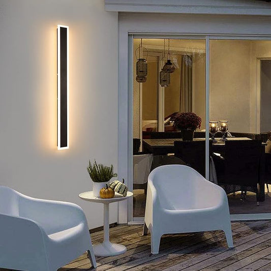 Modern Outdoor Lights 39.4in 3000-6000K Outdoor Wall Sconce 20W Porch & Patio Light Frosted White Acrylic Exterior Light Fixture Watetproof Suitable for Garage,Entry,House