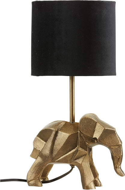 River of Goods 15.5'' H Black Drum Shade with Novelty Elephant Base Table Lamp