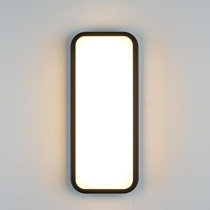 LANFU LED Modern Rectangular Outdoor Wall Sconce Light 3000K Outside Light for House Patio, Black Warm White, IP64 Waterproof Exterior Wall（16.5inch）