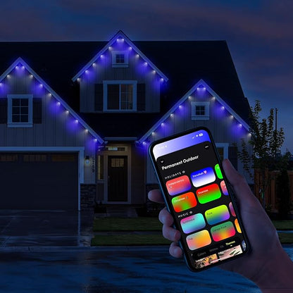 LIFX 50ft Outdoor Permanent Smart Lights, RGBW LED Strip with Supercolor, Wi-Fi Enabled, Cuttable & Extendable, App & Voice Control, Alexa/Google/Apple Compatible, IP67 Weatherproof, LFXSL50-30/LED