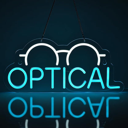 Optical Neon Sign Light up Sign EyeStore Optician's Store Eye Exams Optometry Business Signage Grand Opening Gift 16.5" x 7.5" Handmade LED Neon Tubing Signs