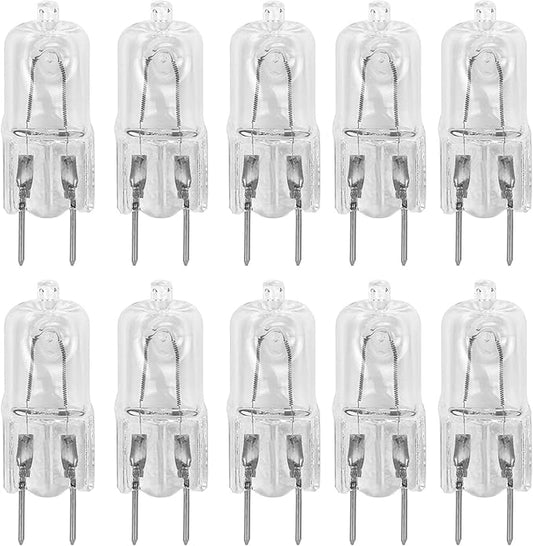 Value 10 Pack G8 100W 120V Dimmable Halogen Light Bulb Replacement Puck Lighting 120 Volt Under Counter Mount Fixture Cabinet Range Kitchen Pendant Shelf Lamp 2 Prong Clear Lense 100 Watt Warm White