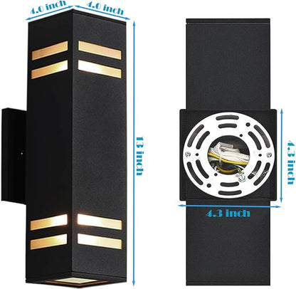 Up and Down Lights Outdoor, RGB Color Changing Outdoor Wall Lights with Dusk to Dawn Photocell Sensor，LED Smart Exterior Wall Light Fixtures for House Front Door Porch Patio 2 Pack