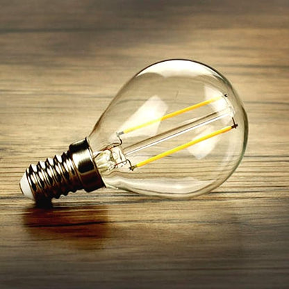 LUXRITE 4W Vintage G16.5 LED Globe Light Bulbs Dimmable, 5000K Bright White, 400 Lumens, E12 LED Bulb 40W Equivalent, Clear Glass, Edison Filament LED Candelabra Bulb, UL Listed (12 Pack)