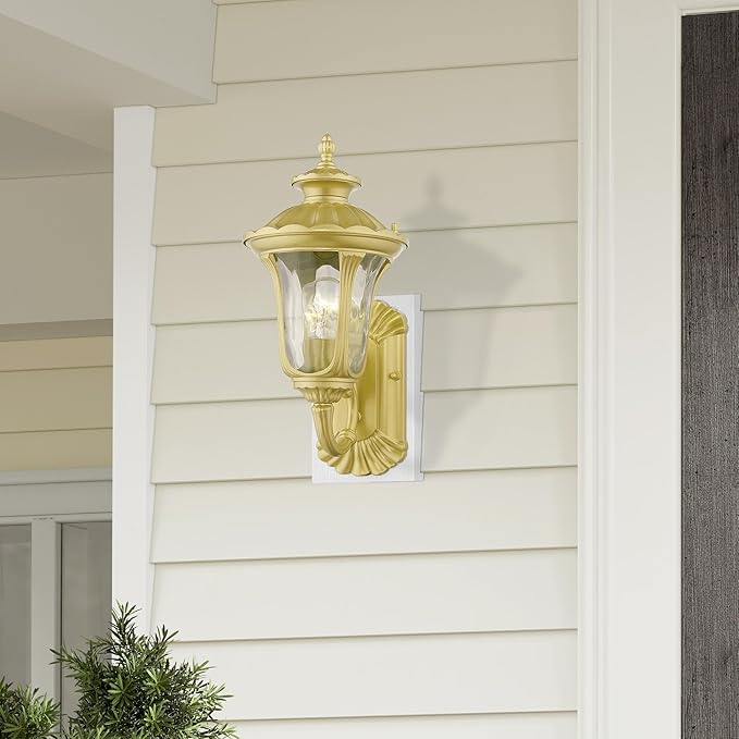 Livex Lighting 7850-13 Oxford 1 Light Outdoor Wall Lantern, White, 7.25 x 15.5 x 8.75