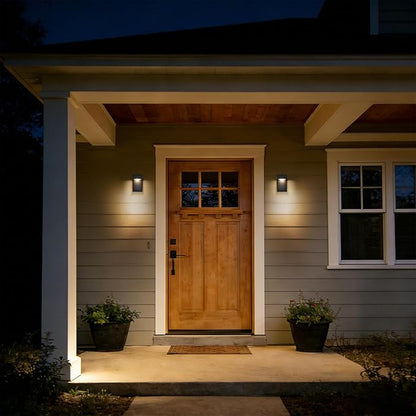 Alighting Outdoor Wall Light Fixtures with Dusk to Dawn Sensor, Modern Black LED Porch Lights Outdoor, 3000K Warm White Waterproof Wall Sconce for House, Garage, Patio, Entryway
