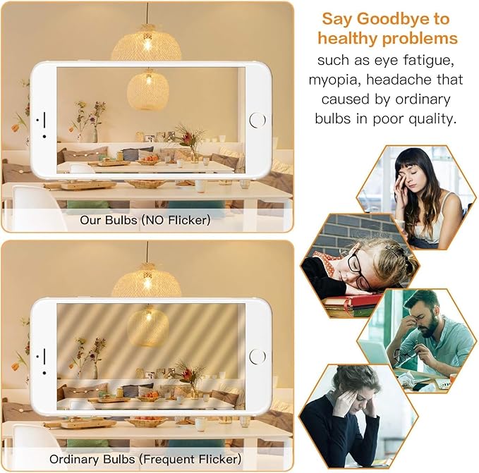 Dimmable G16.5 Frosted Edison Bulbs, E26 LED Bulb, 6W Equivalent 60W, G16 1/2 led Edison Bulb 4000K,E26 Frosted LED Globe Bulbs for Chandeliers, Vanity Lights- AC120V 600LM, 6Pack (6W-4000K)