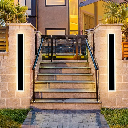 2-Pack 48inch Modern Outdoor LED Long Wall Light Fixture Exterior Wall Sconce Long Strip Wall Lamps, IP65 Waterproof 36W 3200LM Black, 3000K/4000K/5000K Adjustable, Dimmable, ETL