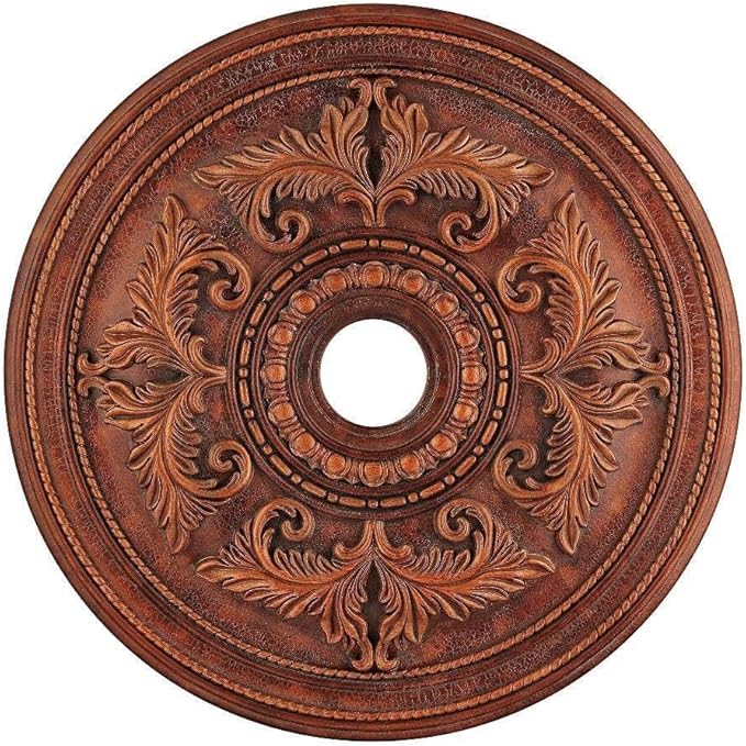 Livex Lighting 8210-30 Ceiling Medallion, Crackled Greek Bronze Medium