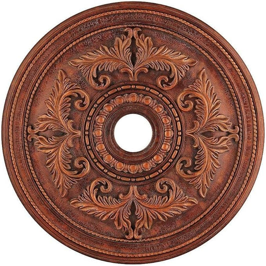 Livex Lighting 8210-30 Ceiling Medallion, Crackled Greek Bronze Medium
