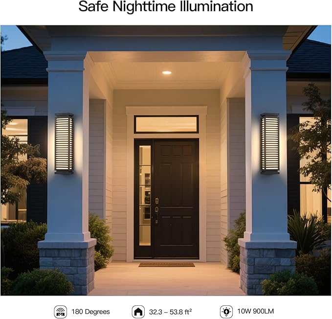 23.6" Outdoor Wall Lights, Hard Wired Front Porch Light, Waterproof Exterior Lighting Fixtures, 3000K Modern Patio Wall Light Fixture, Outdoor Sconce for House Outside Exterior Entrance Patio