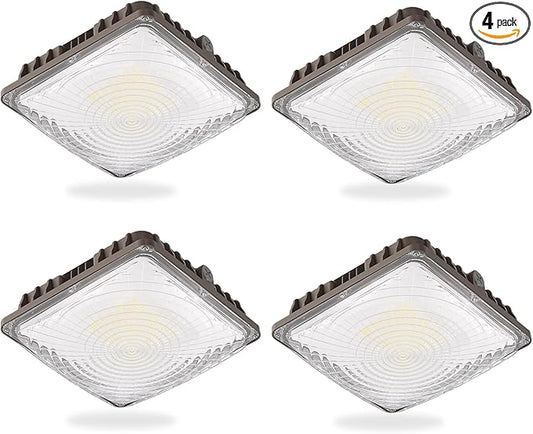 40W LED Canopy Light, 6000LM LED Canopy Lights Outdoor, IP65 Waterproof Canopy Light for Gas Station Industrial Lighting Garage Barn Shop Carport Warehouse Building Entrance UL Listed, 4 Pack