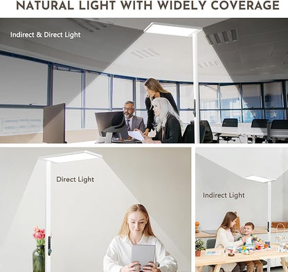 120W Led Floor Lamp, 10500LM Full Spectrum Eye Care Standing Lamp, 77" Motion Sensor Floor Lamps, Bright Reading Floor Lamp for Living Room, Study Room, Bedroom, Office, 4000K Natural Daylight