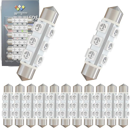 44mm DC 12V 578 Festoon Dome LED Bulb Blue,211-2 561 562 566 6429 LED Bulbs for Lanscape Camper RV Car Interior Trunk Lights 360 deg Non Polarity(Pack 12)