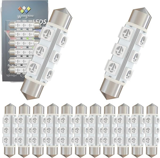 44mm DC 12V 578 Festoon Dome LED Bulb Blue,211-2 561 562 566 6429 LED Bulbs for Lanscape Camper RV Car Interior Trunk Lights 360 deg Non Polarity(Pack 12)