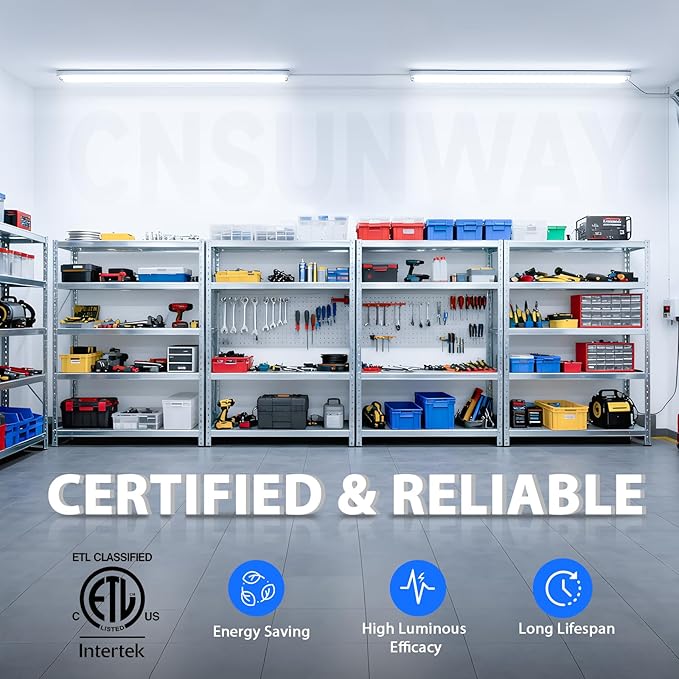 CNSUNWAY T8 LED Bulbs 4 Foot, Hybrid Type A+B Light Tube, 18W 2400LM 6000K, Plug & Play or Ballast Bypass, Single-Ended or Double-Ended, T8 T10 T12 Fluorescent Light Bulbs Replacement, ETL (25 Pack)
