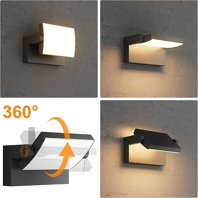 4 Packs Modern Outdoor Lights, 40W Black LED Exterior Light Fixtures, 3000K Outdoor Wall Sconces, IP65 Waterproof Porch Lights for House