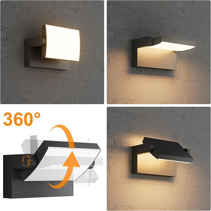 4 Packs Modern Outdoor Lights, 40W Black LED Exterior Light Fixtures, 3000K Outdoor Wall Sconces, IP65 Waterproof Porch Lights for House