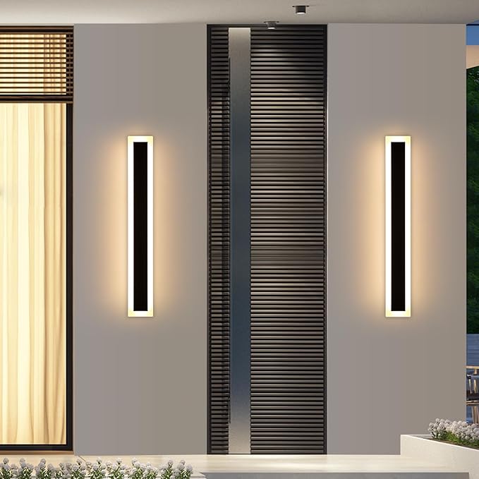 Mikeru Upgraded Widened 2pack 39.3inch Long led Wall Light Fixtures, 10%-100% Dimmable Outdoor Wall Lights Exterior Front Porch Light 3000-6000k Outdoor Light Fixtures Wall Mount for Basement, Garage