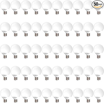 Sunco 50 Pack G25 LED Light Bulbs, Vanity Globe Bathroom Light Bulb, 450 LM, 2700K Soft White, 6W (40W Equivalent), Dimmable Mirror Vanity Decorative Bulb, E26 Base UL
