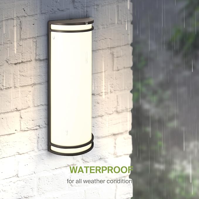 ASD 18 Inch LED Outdoor & Indoor Wall Mount Light Fixture - Oil Rubbed Bronze Modern Wall Sconce Lighting - 20W 120-277V 3000K 4000K 5000K Dimmable Front Door & Patio Exterior Lights - ETL, 2 Pack