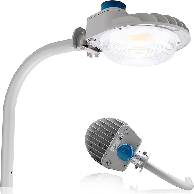 RuggedGrade 120W - Vontair Series - LED Barn Style Light with Arm Mount + Photocell - 18,000 Lumens - Color Selectable 3000K/4000K/5000K - Gray Housing - Outdoor Light | DLC 5.1 Premium