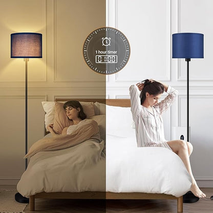 Floor Lamps for Living Room, Stepless Dimmable Blue Floor Lamp with Remote, 2700K-6500K Colors Temperature & Brightness Adjustable,10W/1200LM LED Floor Lamp, Modern Standing Lamp for Bedroom/Office