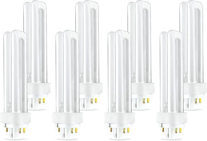 (8 Pack) PLC-18W 835, 4 Pin G24q-2, 18 Watt Double Tube, Compact Fluorescent Light Bulb, Replaces Sylvania 20672 - CF18DD/E/835/ECO and Philips 38332-3- PL-C 18W/835/4P/ALTO (6500 Kelvin, Daylight)
