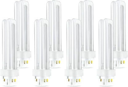 (8 Pack) PLC-18W 835, 4 Pin G24q-2, 18 Watt Double Tube, Compact Fluorescent Light Bulb, Replaces Sylvania 20672 - CF18DD/E/835/ECO and Philips 38332-3- PL-C 18W/835/4P/ALTO (6500 Kelvin, Daylight)