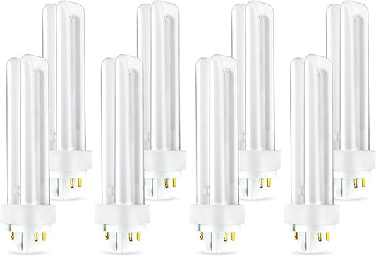 (8 Pack) PLC-18W 835, 4 Pin G24q-2, 18 Watt Double Tube, Compact Fluorescent Light Bulb, Replaces Sylvania 20672 - CF18DD/E/835/ECO and Philips 38332-3- PL-C 18W/835/4P/ALTO (6500 Kelvin, Daylight)