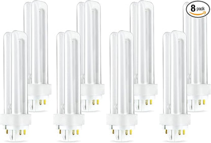 (8 Pack) PLC-13W 827, 4 Pin G24q-1, 13 Watt Double Tube, Compact Fluorescent Light Bulb, Replaces Philips 38325-7 and Sylvania 20682