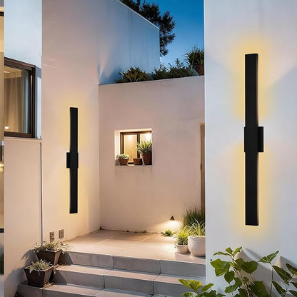2 Pack Modern Outdoor Wall Lights for Patio,48 inch Long Outdoor LED Wall Lights,LED Long Linear Exterior Lighting,Outside Linear Wall Light for Porch,Patio,Enterway,Front Door