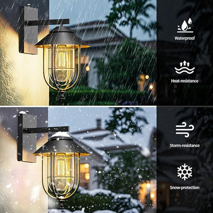 merley Porch Lights Outdoor Modern Wall Lights with Dusk to Dawn Sensor, Rust-Proof & Weather-Resistant Design, Easy to Install – Ideal for House