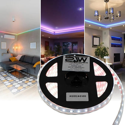 High CRI Waterproof RGBW LED Strip (RGB+Cool White 6000K) 23w/m 24v 5 Year ~ Iris Series (RGB + Natural White)