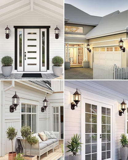 Redluck Motion Sensor Outdoor Lights, 16 inch Dusk to Dawn Outside Porch Lights, Waterproof Anti-Rust Aluminum Outdoor Wall Lights Exterior Lighting Fixtures for House, Garage, Front Door, Brown